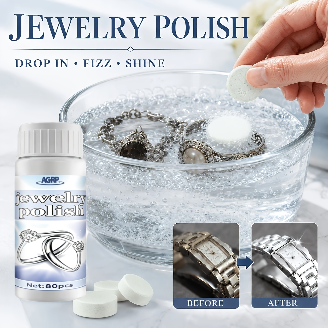 Jewelry Polishing Effervescent Tablets for Care
